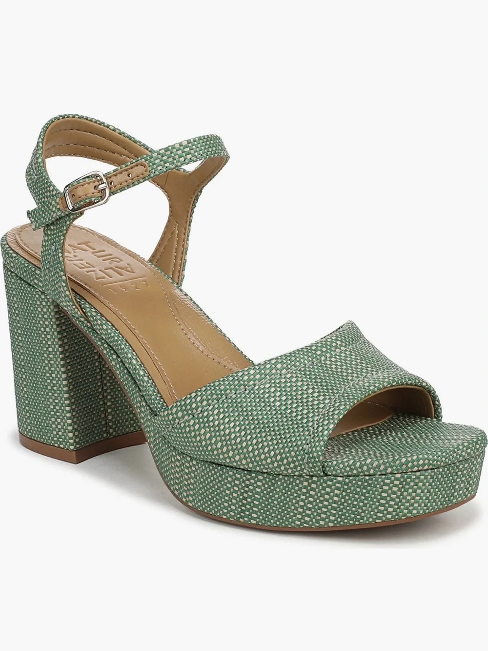 NWT Naturalizer Petra Ankle Strap Platform Sandals in Green Size 8